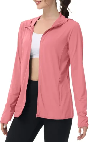 Light Jackets for Women Sun Protection Hiking Fishing Jacket UPF 50  Summer Beach Hoodies Zip Up Running Clothing