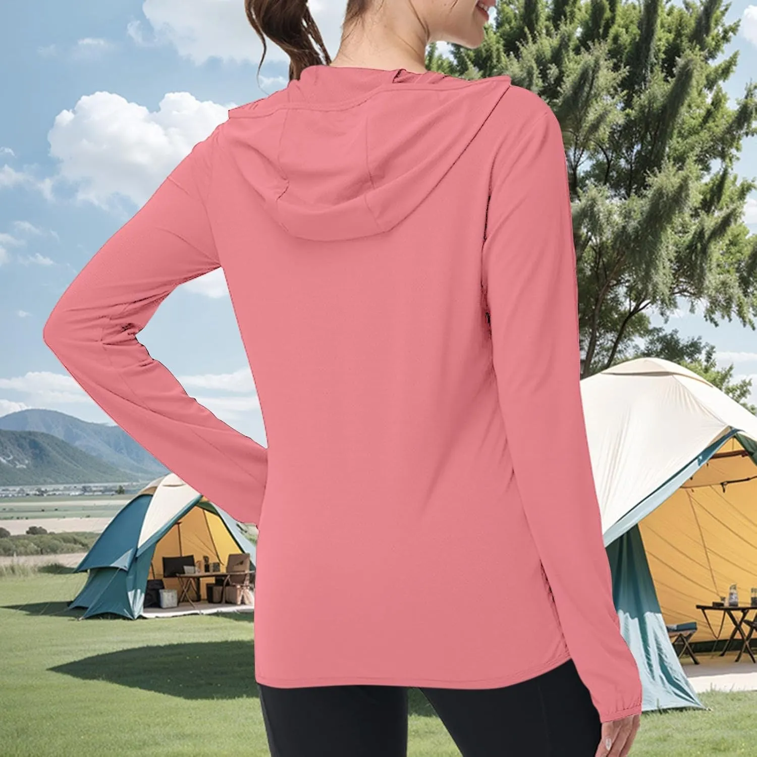 Light Jackets for Women Sun Protection Hiking Fishing Jacket UPF 50  Summer Beach Hoodies Zip Up Running Clothing