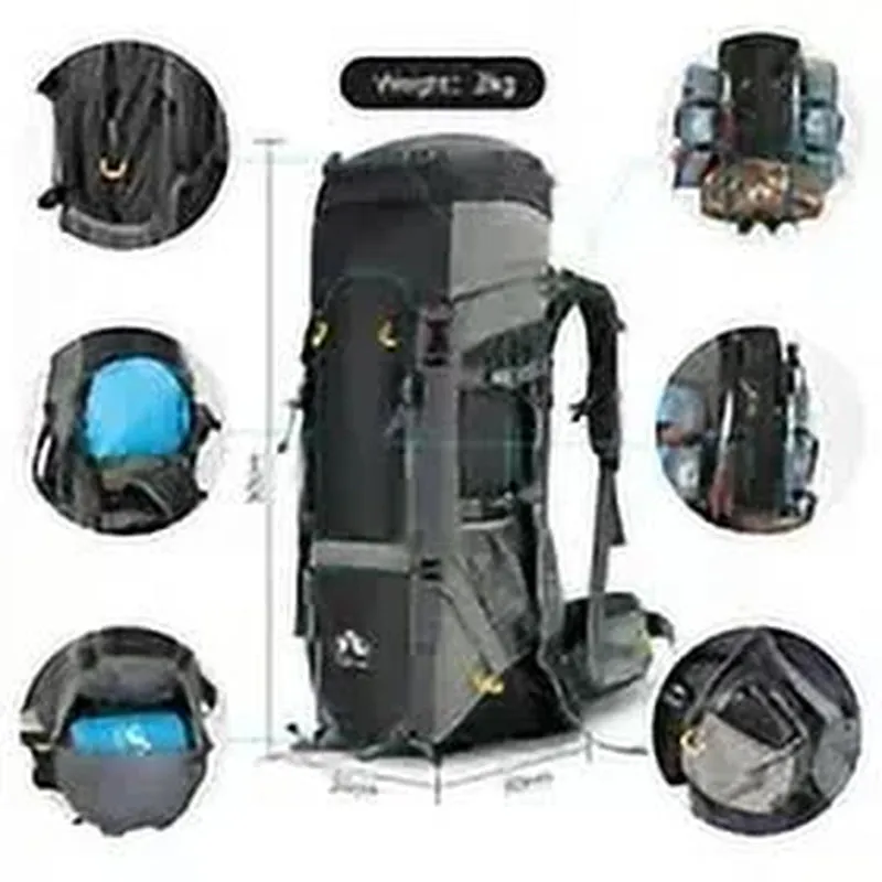 Lightweight 70L Waterproof Camping Backpack with Internal Frame for Adventurous Hikers