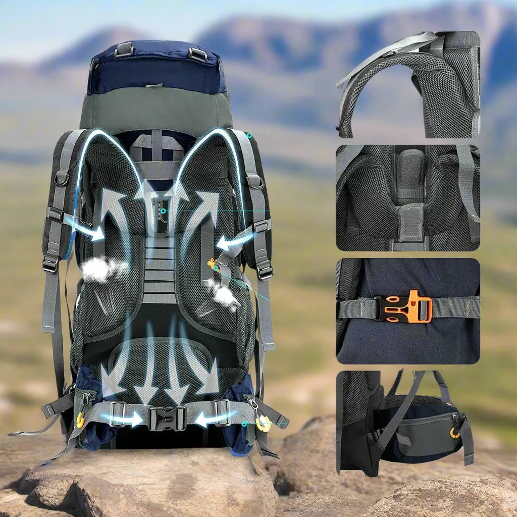 Lightweight 70L Waterproof Camping Backpack with Internal Frame for Adventurous Hikers