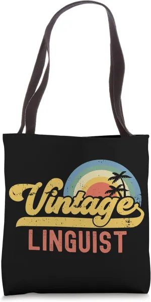 Linguist Vintage Sunset Profession Retro Job Title Tote Bag