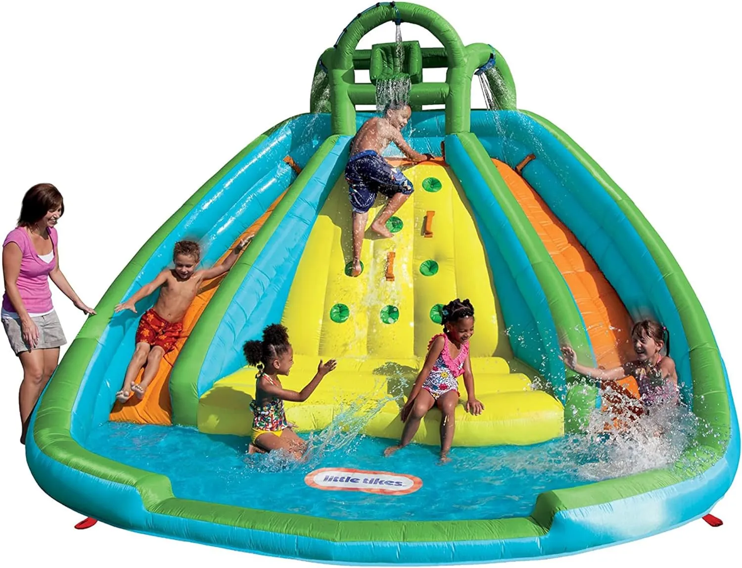 Little Tikes Rocky Mountain River Race Inflatable Slide Bouncer Multicolor, 161.00''L x 169.00''W x 103.00''H --- Weight: 50.00lbs.