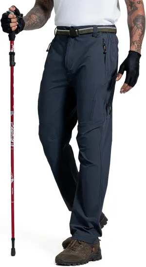 LONGBIDA Men's Hiking Pants Quick Dry Lightweight Waterproof Fishing Camping Cargo Work Pants with Belt