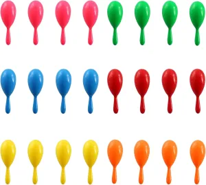 Maracas for Kids - Mexican Maraca Neon Colorful Maracas Bulk for Fiesta Party Favors Baby Noisemaker - 4" Maracas Toys for Cinco de Mayo Partys, Birthday, Fiesta Decorations, 6 Colors, 24 Pack