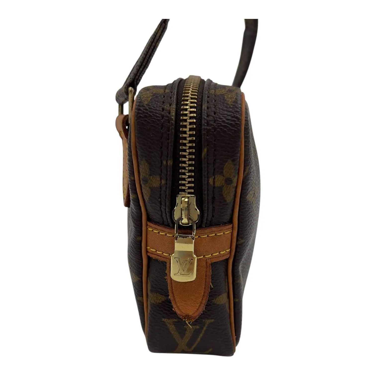 Marly Crossbody Bag Brown in Monogram Coated Canvas, Gold hardware