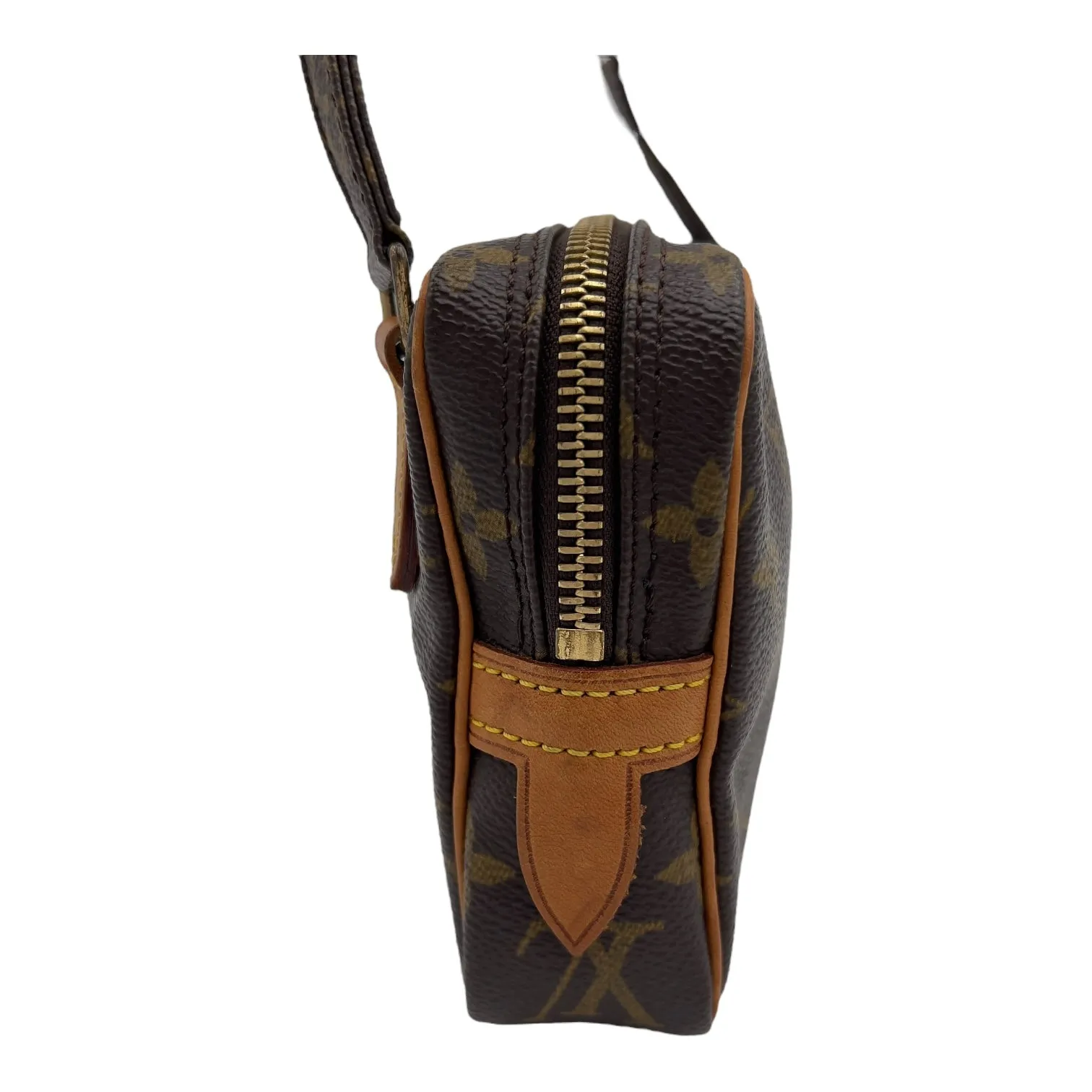 Marly Crossbody Bag Brown in Monogram Coated Canvas, Gold hardware