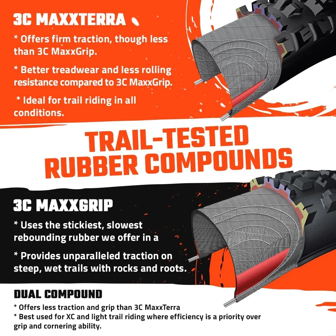 MAXXIS Rekon Race Mountain Bike Tire - Tan Sidewall - 27.5" & 29" - Bundle with Cycle Crew Tire Lever