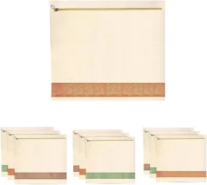 Mayatra's Organic Cotton Saree Storage Bags - Wardrobe Organizer With Zipper - Clothing Storage (14 * 16 inches) (Pack Of 10)