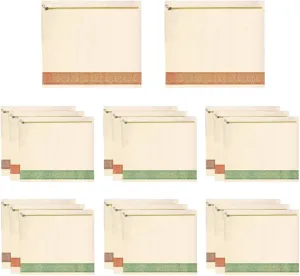 Mayatra's Organic Cotton Saree Storage Bags - Wardrobe Organizer With Zipper - Clothing Storage (14 * 16 inches) (Pack Of 20)