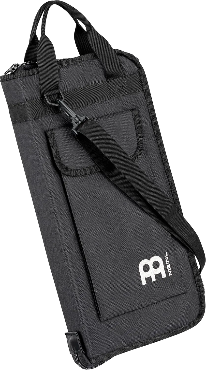 Meinl Percussion Drum Stick Bag with Extra Outside Pocket and Floor Tom Hooks – for Mallets, Brushes and Accessories, Black, Standard (MSB-1)