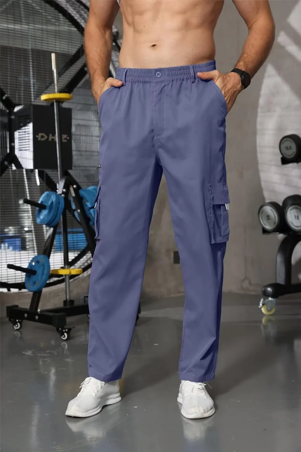 Men Outdoor Cargo Pant Lightweight Tactical Pant Hiking Jogger Classic Fit Multi Pockets