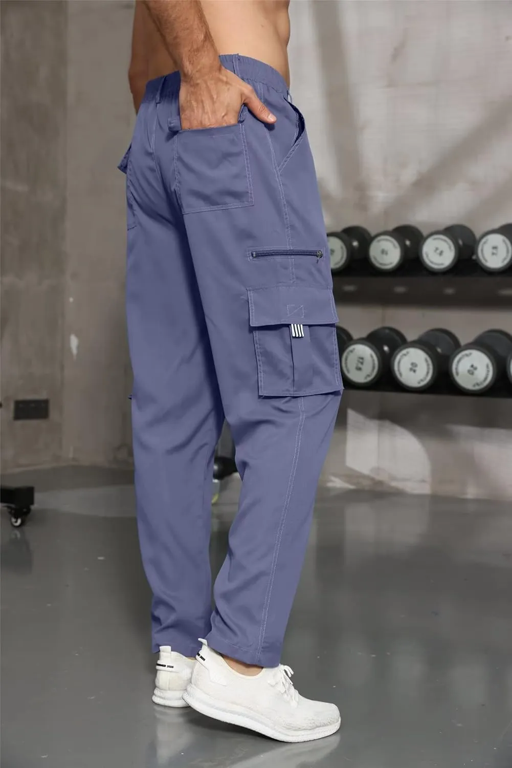 Men Outdoor Cargo Pant Lightweight Tactical Pant Hiking Jogger Classic Fit Multi Pockets