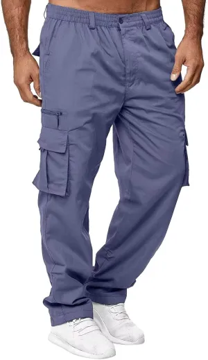 Men Outdoor Cargo Pant Lightweight Tactical Pant Hiking Jogger Classic Fit Multi Pockets