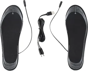 Men Women Heated Insoles USB Rechargeable Winter Warm Heated Insoles Lightweight Free to Cut Electric Warm Insoles for Outdoor Running Cycling Biking Driving Size 5.5-9.5, Black