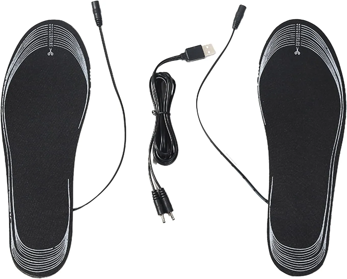 Men Women Heated Insoles USB Rechargeable Winter Warm Heated Insoles Lightweight Free to Cut Electric Warm Insoles for Outdoor Running Cycling Biking Driving Size 5.5-9.5, Black