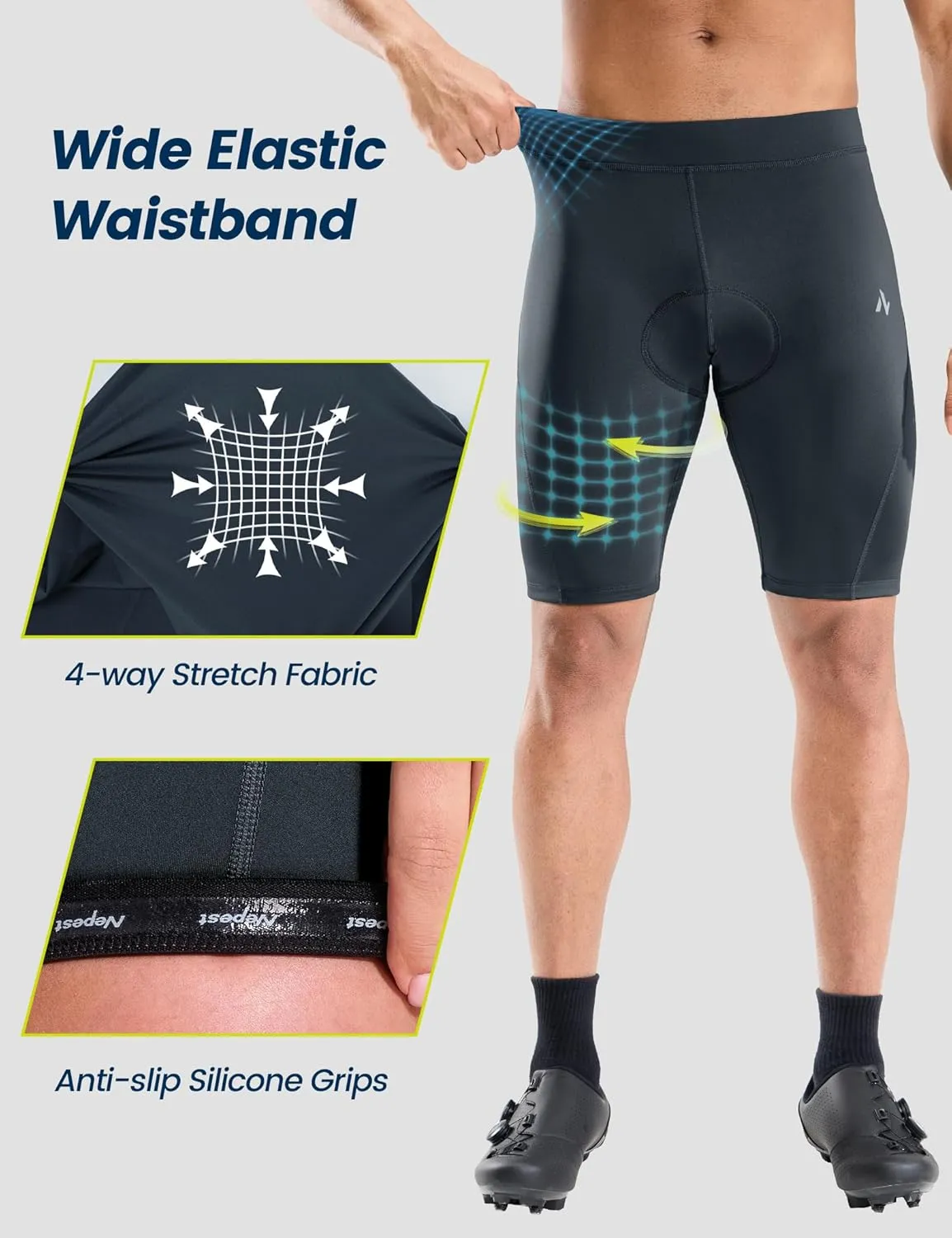 Men's Bike Shorts 4D Padded Cycling Road Biking Riding Biker Bicycle Mountain Cycle Shorts Zipper Pockets