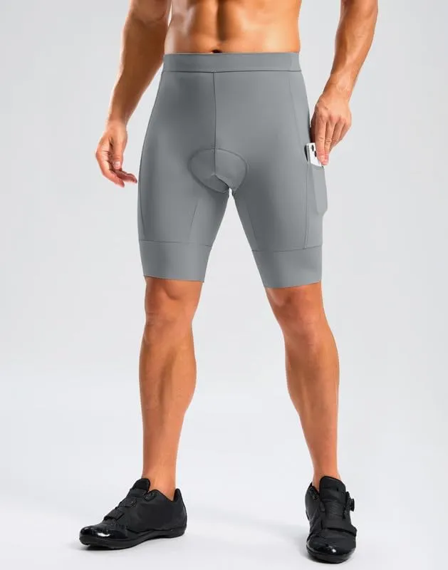 Men's Bike Shorts 4D Padded Cycling Shorts for Men Road Riding Biking Bicycle Zipper Pockets