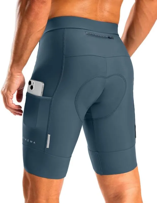 Men's Bike Shorts 4D Padded Cycling Shorts for Men Road Riding Biking Bicycle Zipper Pockets