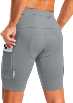 Men's Bike Shorts 4D Padded Cycling Shorts for Men Road Riding Biking Bicycle Zipper Pockets