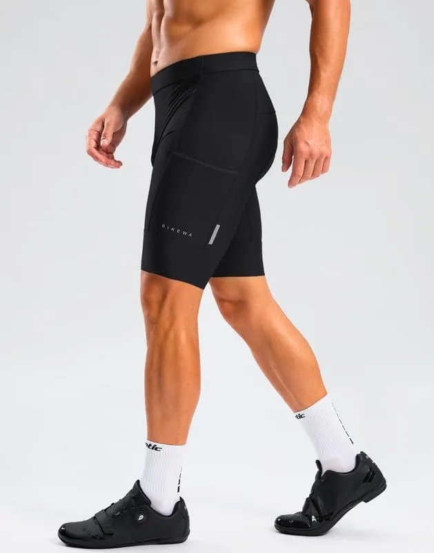 Men's Bike Shorts 4D Padded Cycling Shorts for Men Road Riding Biking Bicycle Zipper Pockets