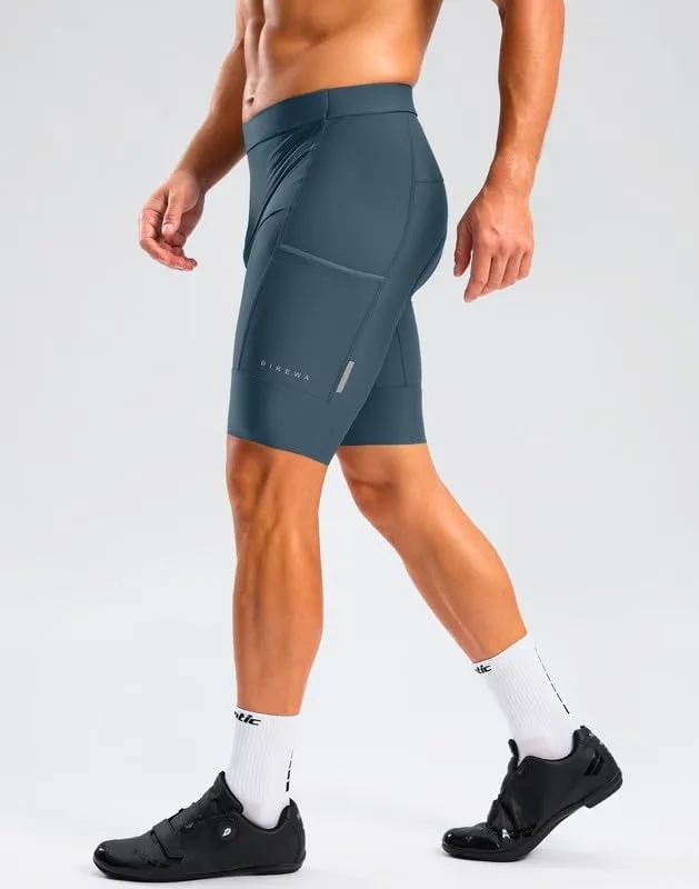 Men's Bike Shorts 4D Padded Cycling Shorts for Men Road Riding Biking Bicycle Zipper Pockets