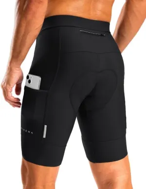Men's Bike Shorts 4D Padded Cycling Shorts for Men Road Riding Biking Bicycle Zipper Pockets
