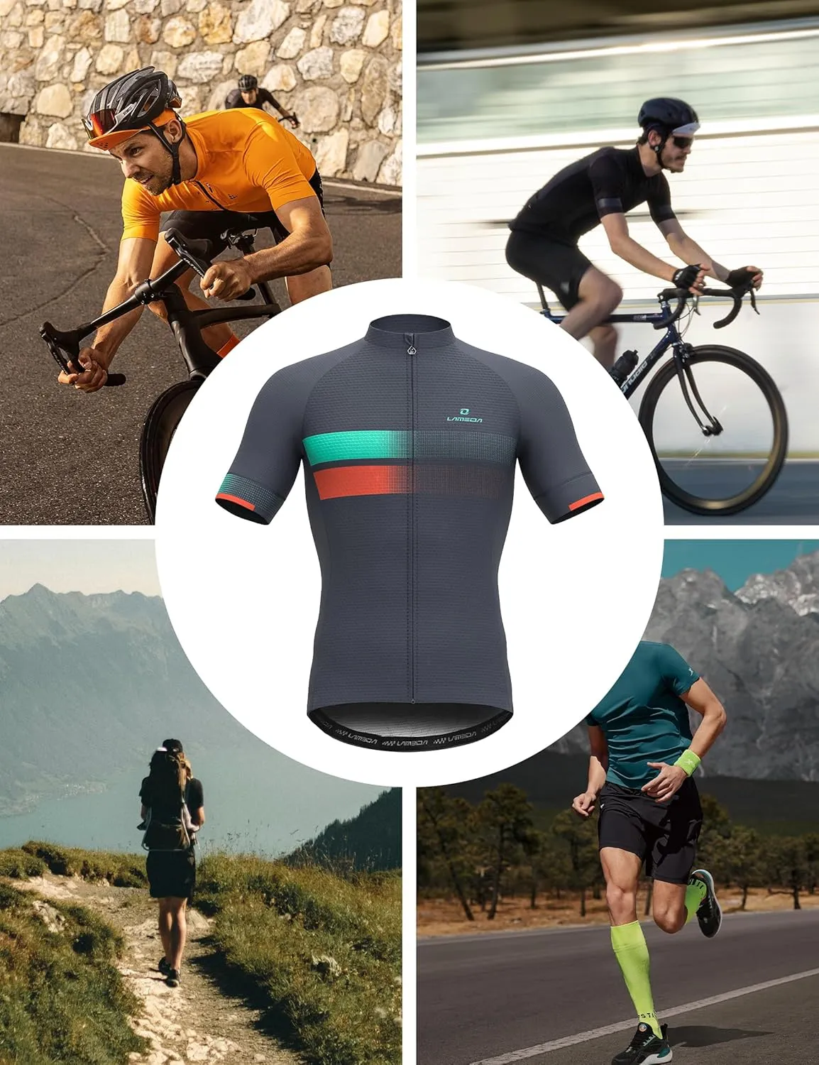 Men's Cycling Jersey Breathable Lightweight Bike Jersey Short Sleeve Quick Dry Moisture Wicking Biking Shirts