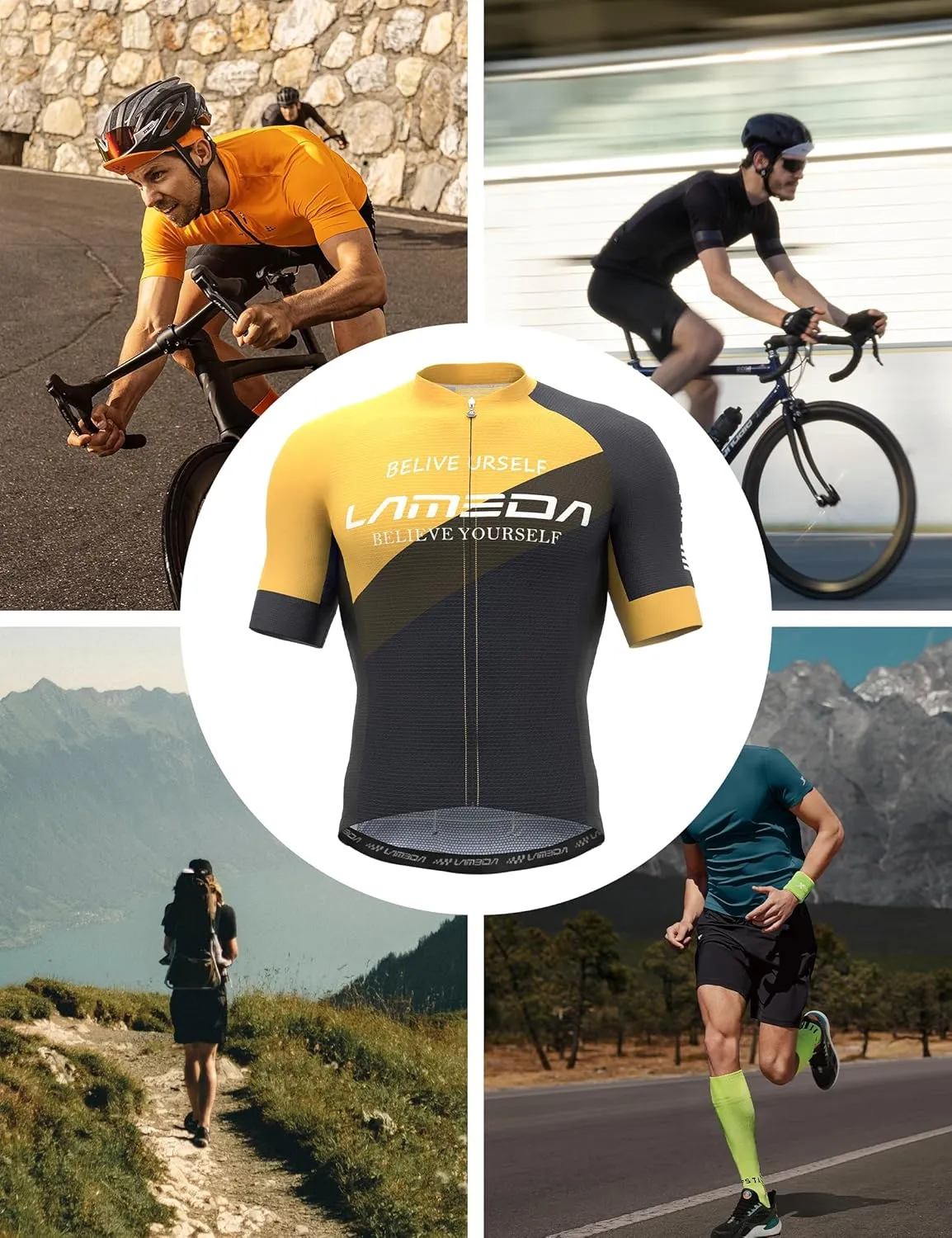 Men's Cycling Jersey Breathable Lightweight Bike Jersey Short Sleeve Quick Dry Moisture Wicking Biking Shirts