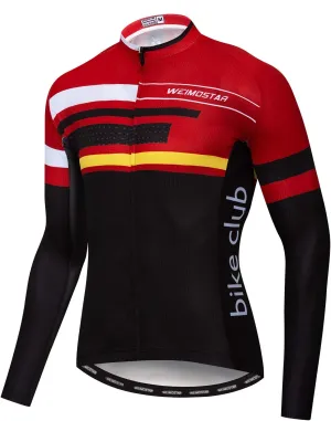 Men's Cycling Jersey Long Sleeve Pro Brand Team Reflective Bicycle Shirts Jacket USA