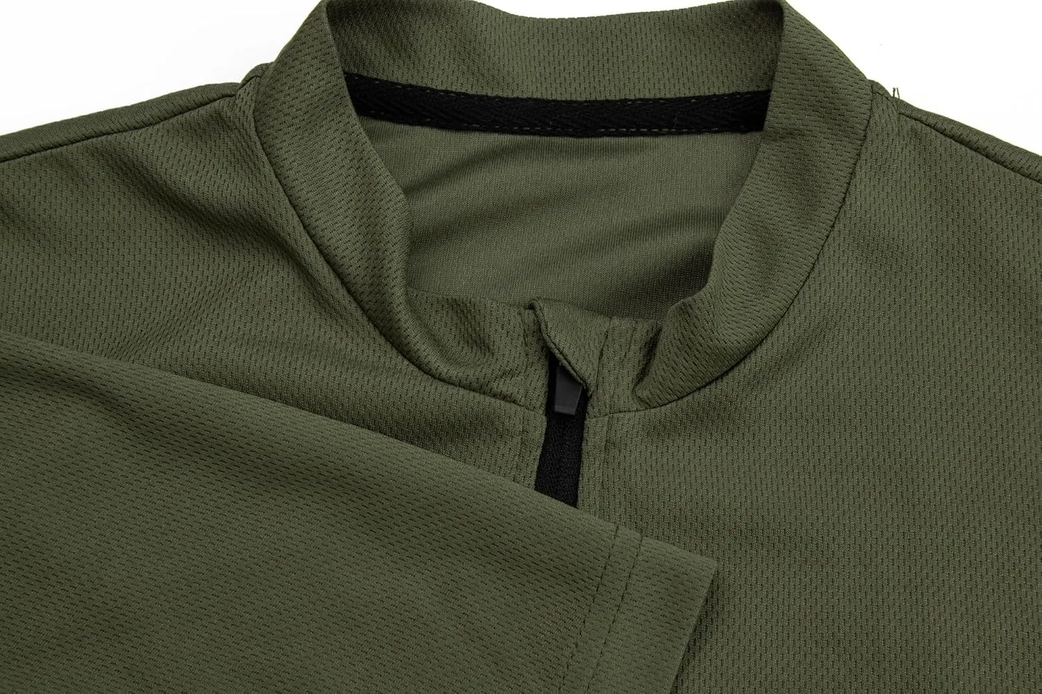 Men's Cycling Jersey Short Sleeves Bike Jersey 1/3 Zipper Solid Color Club Fit, Biking Cycling Shirt Zipper Pocket