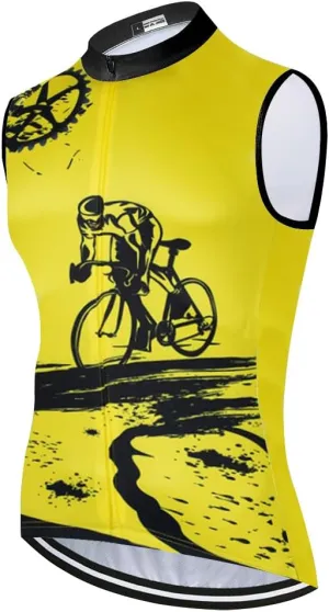 Men's Cycling Jersey Sleeveless Tops Clothing Bike Shirts Vest Breathable Bicycle Clothing Jacket