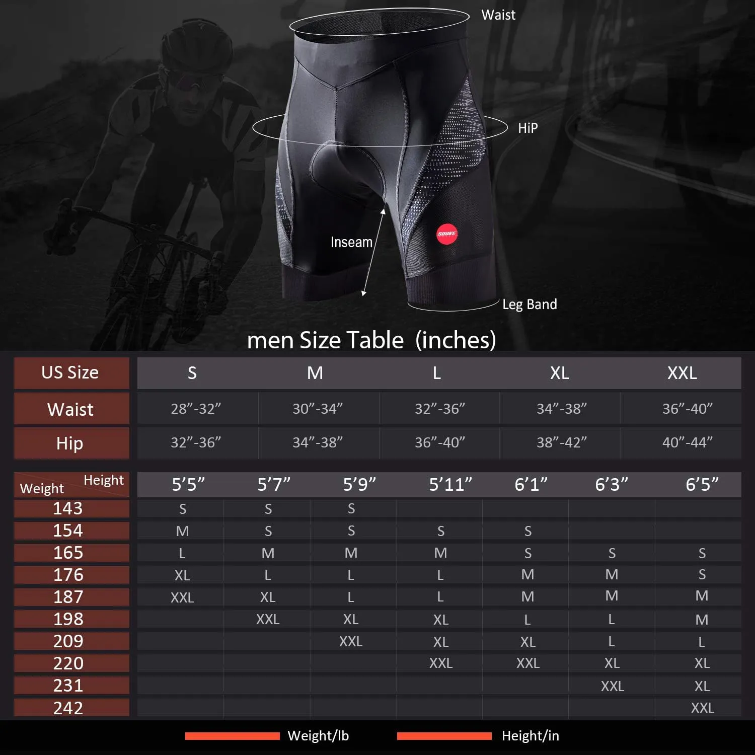 Men's Cycling Shorts Padded Bicycle Riding Half Pants Bike Biking Cycle Tights