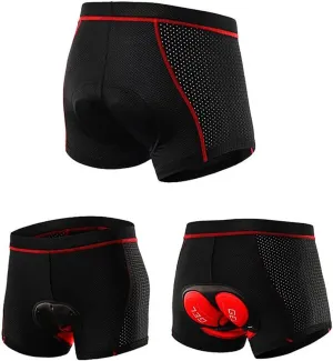 Mens Cycling Underwear Shorts 5D Gel Padded Bike Bicycle MTB Liner Undershorts Quick-Drying Breathable Underpants