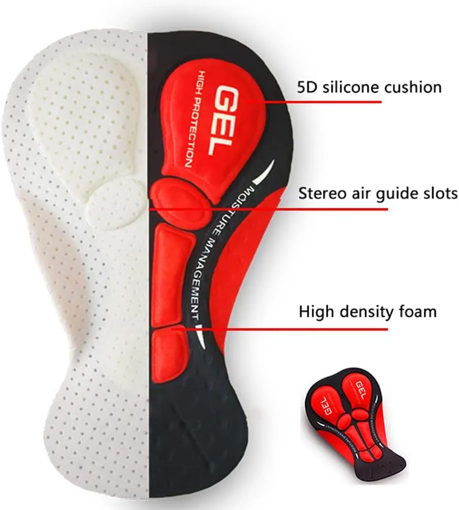 Mens Cycling Underwear Shorts 5D Gel Padded Bike Bicycle MTB Liner Undershorts Quick-Drying Breathable Underpants