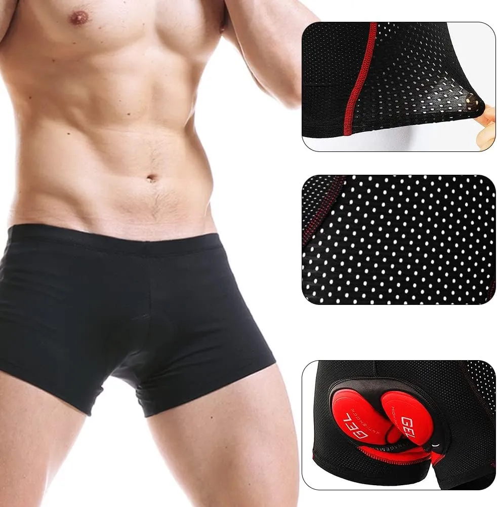 Mens Cycling Underwear Shorts 5D Gel Padded Bike Bicycle MTB Liner Undershorts Quick-Drying Breathable Underpants