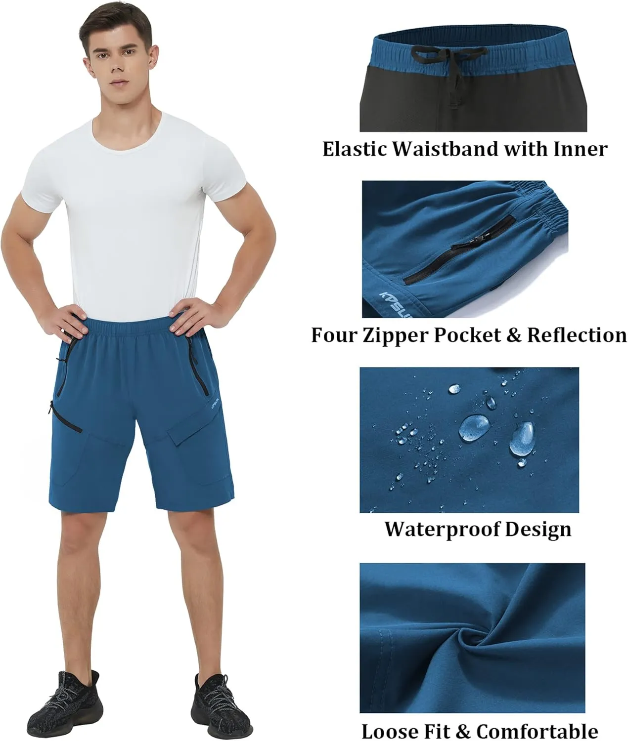 Men's Mountain Bike Shorts 3D Padded Baggy Bicycle Riding Cycling Shorts Quick Dry Lightweight Biking Shorts