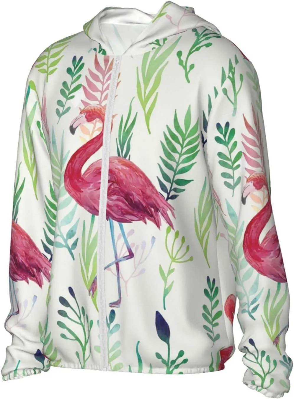 Men's Outdoor Lightweight Uv Sun Protection Jacket,Flamingo Long Sleeve Hooded Shirt