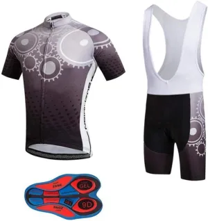Men's Quick-Dry Cycling Jersey Set Road Bike Bicycle Shirt   Bib Shorts with 9D Gel Pad MTB Riding Clothing Kit