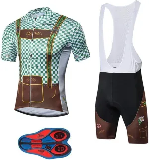 Men's Quick-Dry Cycling Jersey Set Road Bike Bicycle Shirt   Bib Shorts with 9D Gel Pad MTB Riding Clothing Kit