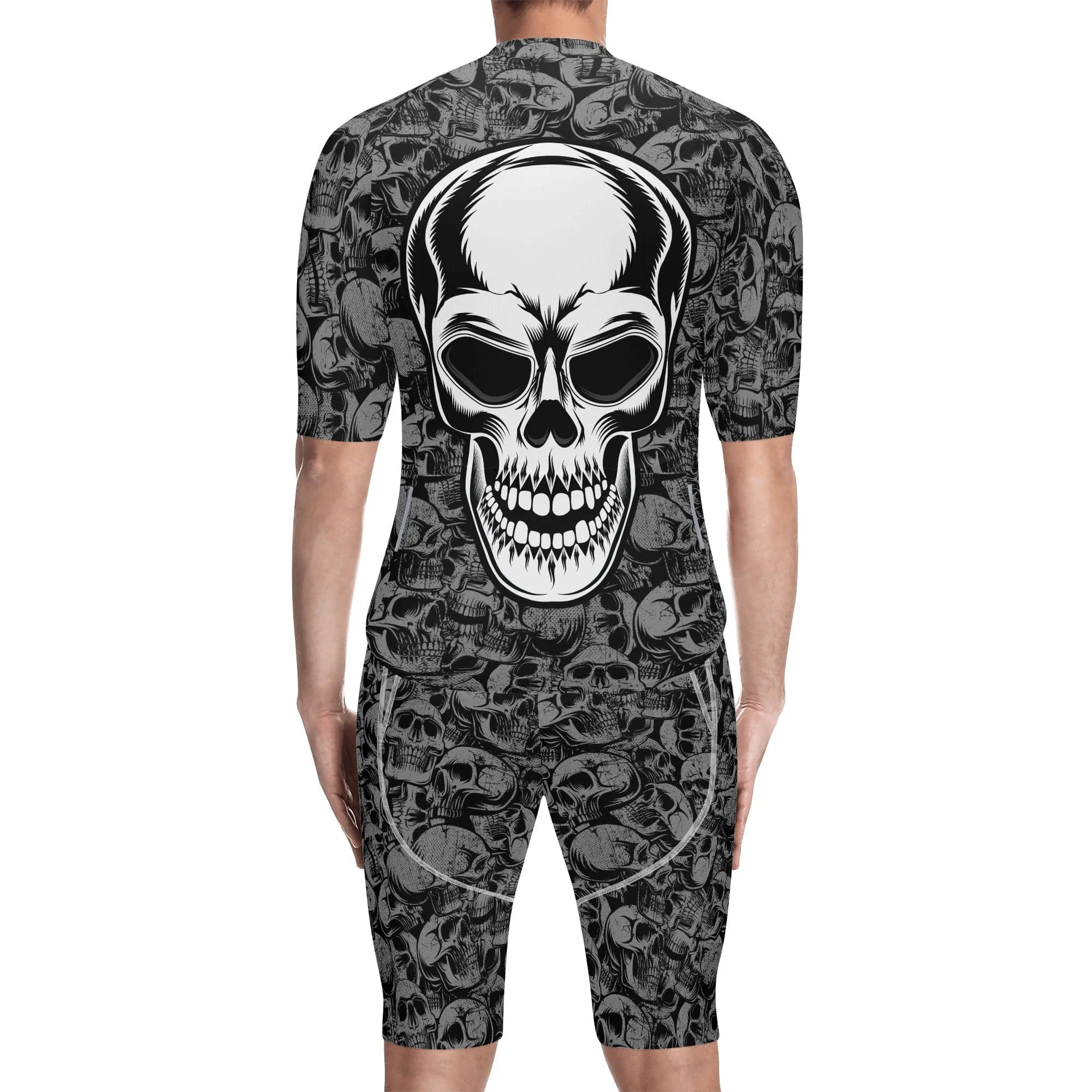 Men's Skull Head Pro Team Cycling Training Jersey and Shorts
