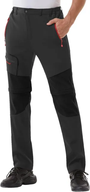 Men's Water Resistant Tactical Pants Lightweight Outdoor EDC Strech Pants for Hiking with Belt