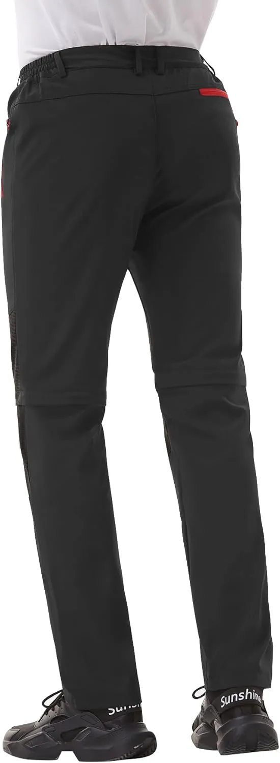 Men's Water Resistant Tactical Pants Lightweight Outdoor EDC Strech Pants for Hiking with Belt
