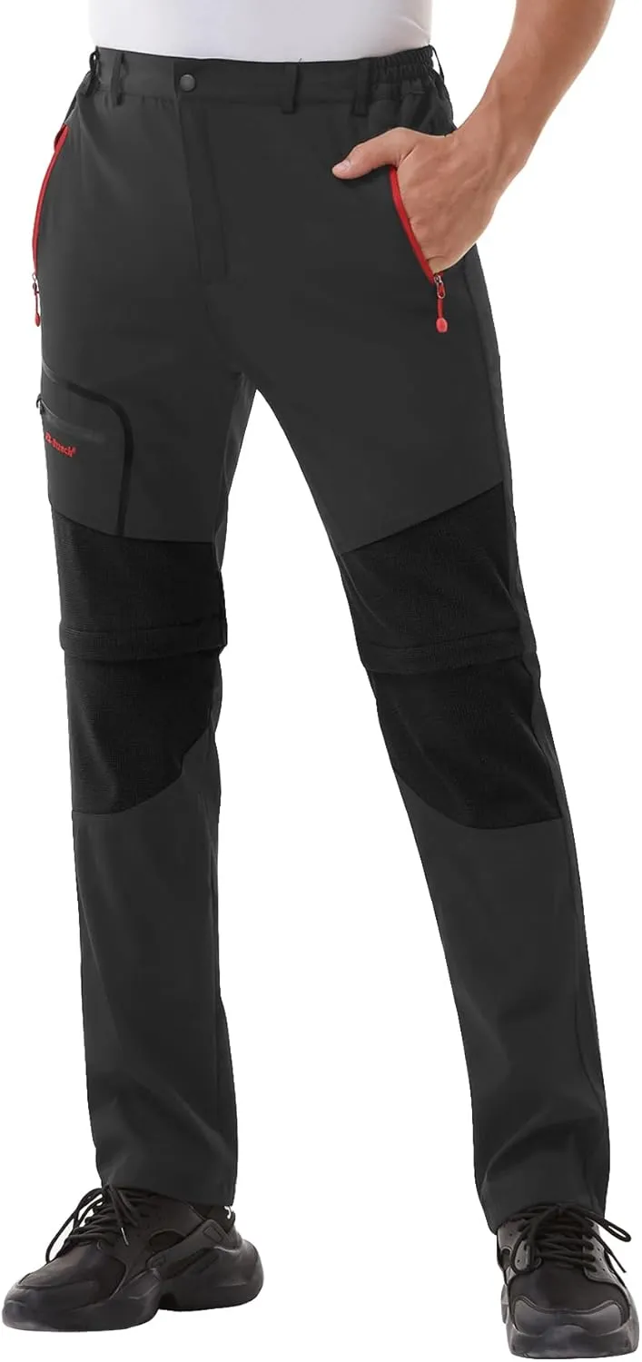 Men's Water Resistant Tactical Pants Lightweight Outdoor EDC Strech Pants for Hiking with Belt