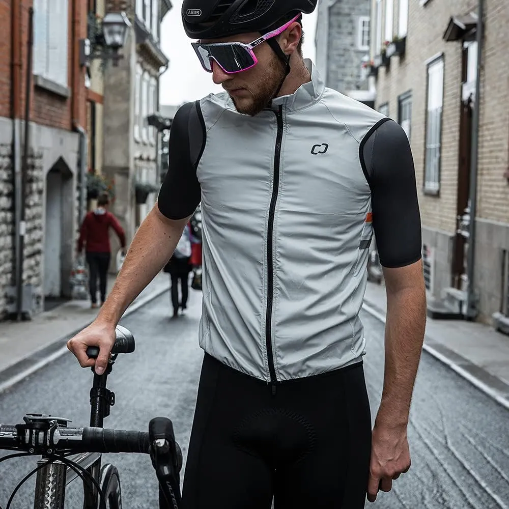 Men's Windbreaker Vest Windproof Sleeveless Jacket Visibility Safety Gilet Super-Light Coat Active