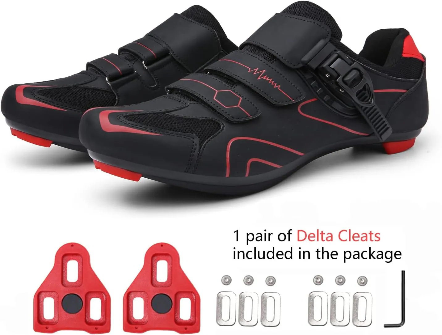Mens Womens Cycling Shoes Compatible with Peloton Indoor Bicycle Pedals Clip in Road Bike Shoes Pre-Installed with Look Delta Cleats