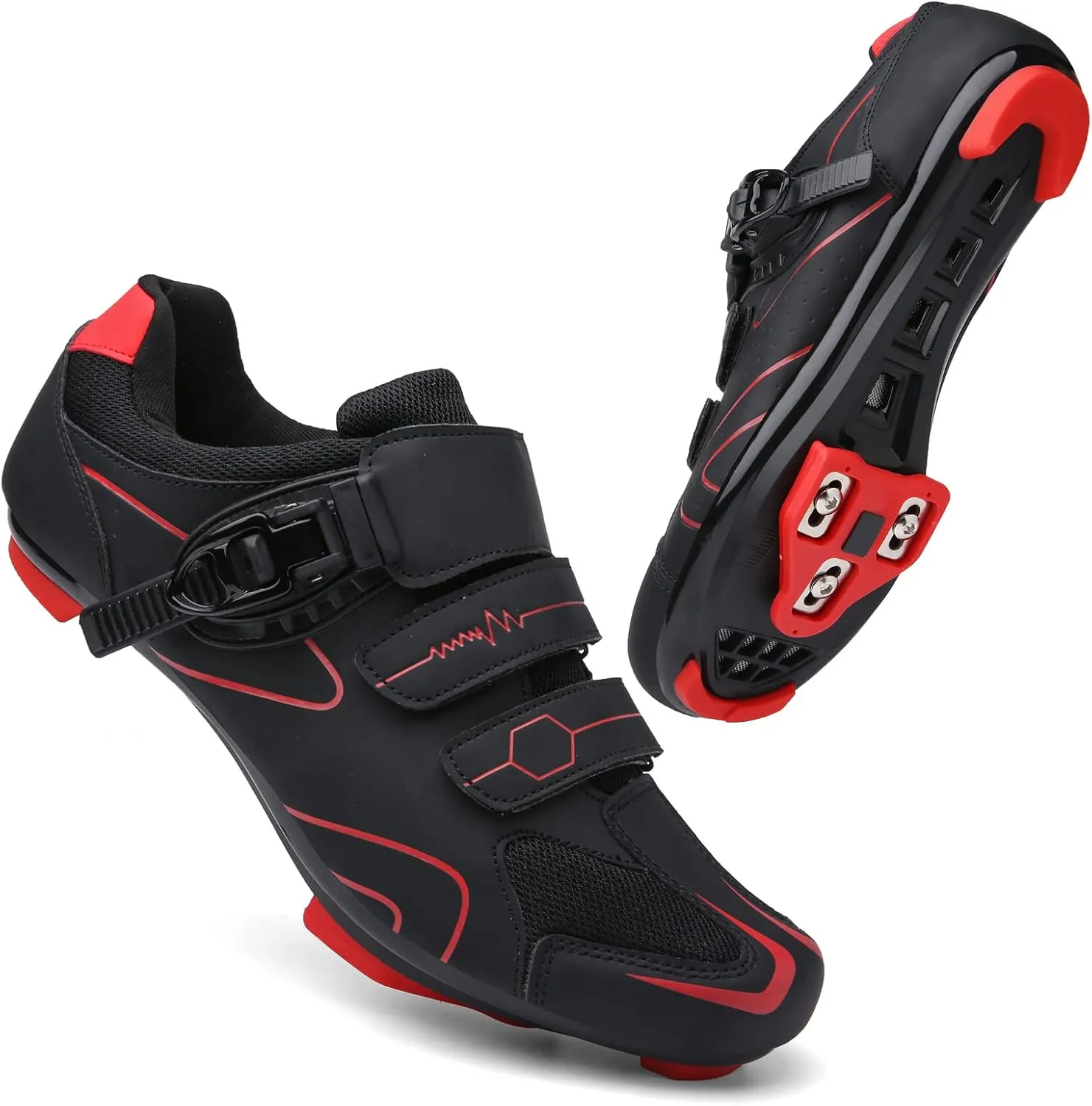 Mens Womens Cycling Shoes Compatible with Peloton Indoor Bicycle Pedals Clip in Road Bike Shoes Pre-Installed with Look Delta Cleats