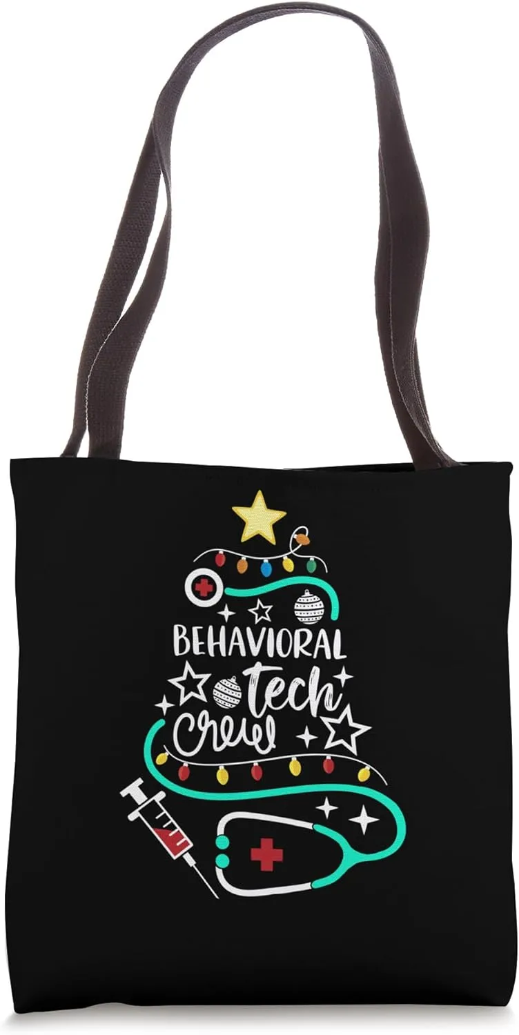 Merry Christmas Psychiatric Technician Behavioral Tech Crew Tote Bag