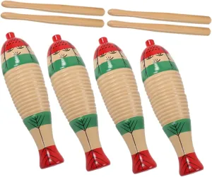 Milisten 4 Sets Music Percussion Instruments for Simple and Chic Stimulate Musical Potential and Develop Rhythm Skills