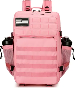 Military Tactical Backpacks Molle Army Assault Pack Hydration Pack Waist Belt Tactical Daypack Molle Hiking Packs (Pink)