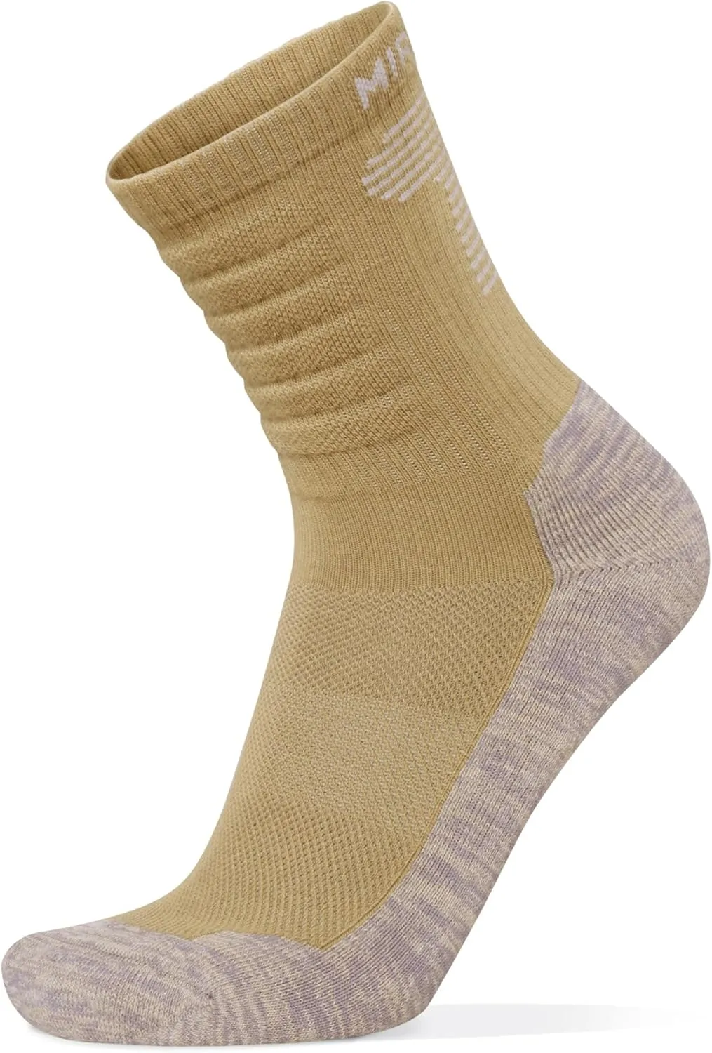 MIRMARU 3 Pairs Seamless Toe Hiking Outdoor Trail Running Trekking Moisture Wicking Cushion Crew Athletic Socks